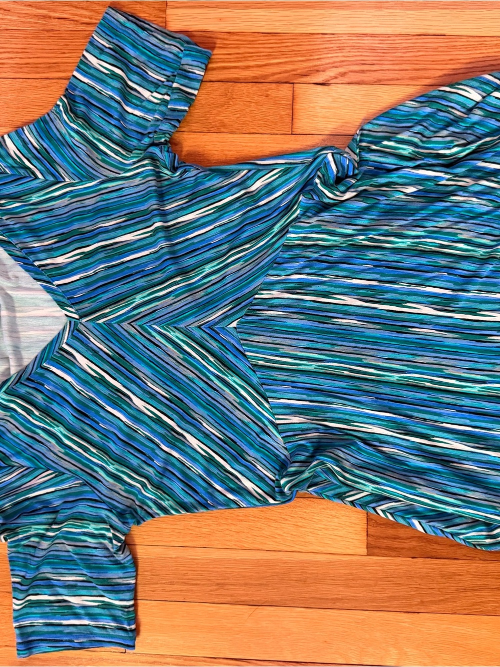Striped Short Sleeve Tee in Blue & Teal